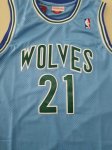 NBA 5 Kevin Garnett 1995-96 Timberwolves M&N Maillot bleu